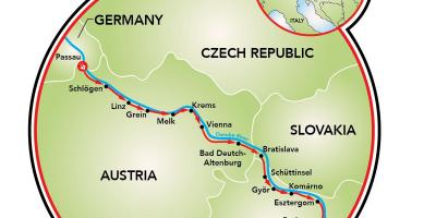 Passau Βιέννη ποδήλατο χάρτης