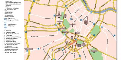 Χάρτης της Βιέννης ring road 