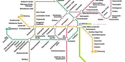 Το αεροδρόμιο της βιέννης σιδηροδρομικό σταθμό χάρτης