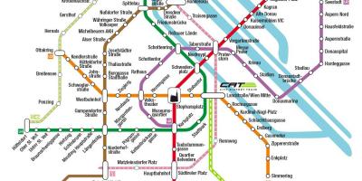 Γάτα τρένο για το αεροδρόμιο της Βιέννης χάρτης