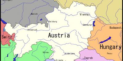Χάρτης της Βιέννης και της γύρω περιοχής