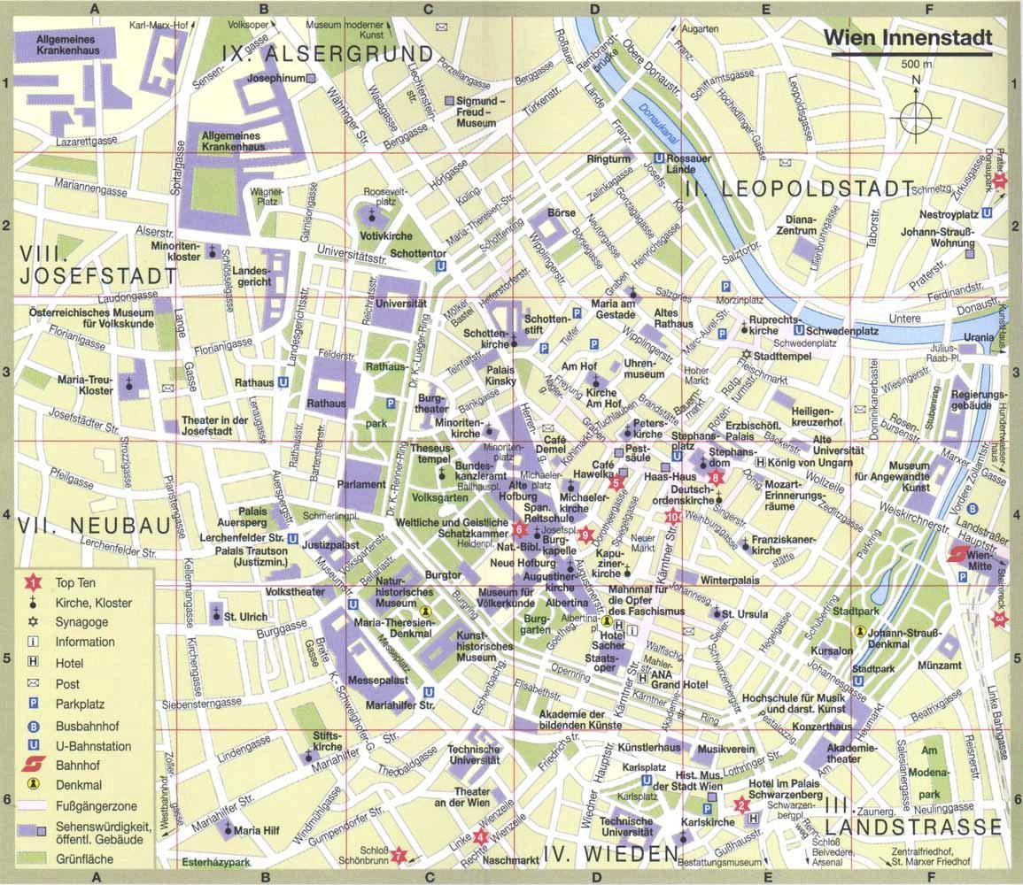 Vienna city τουριστικό χάρτη