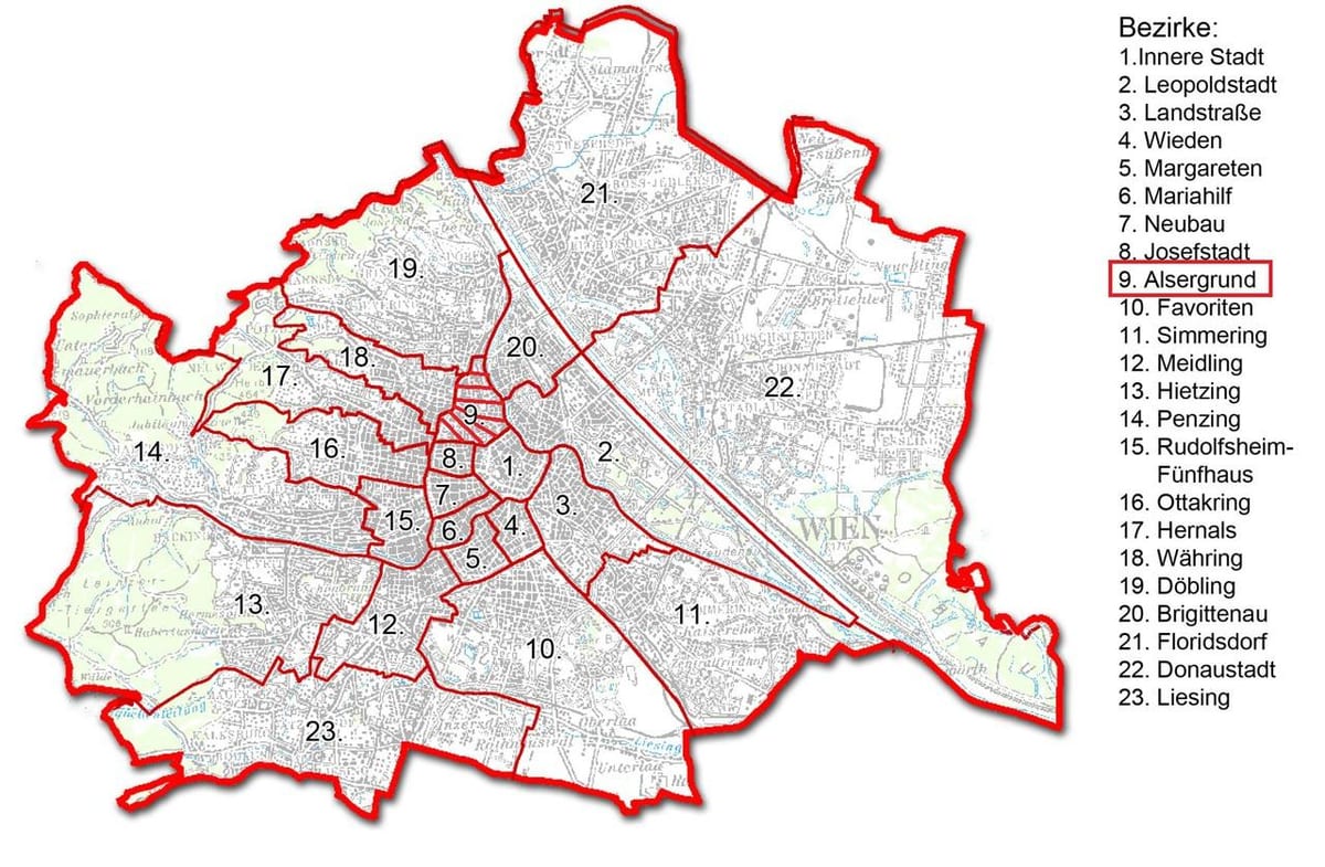 Wien bezirk χάρτης
