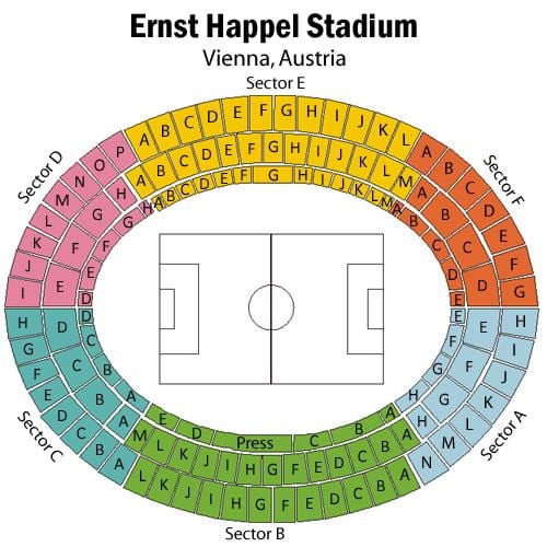 Χάρτης της ernst happel stadium