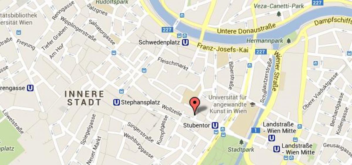 Χάρτης της stephansplatz Βιέννη εμφάνιση χάρτη