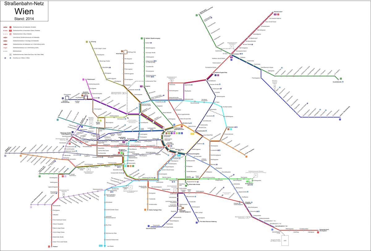 Βιέννη strassenbahn χάρτης