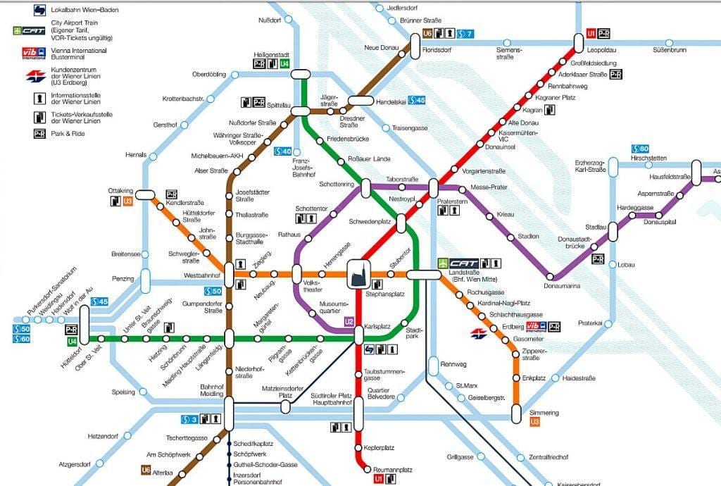 Wien χάρτη του μετρό