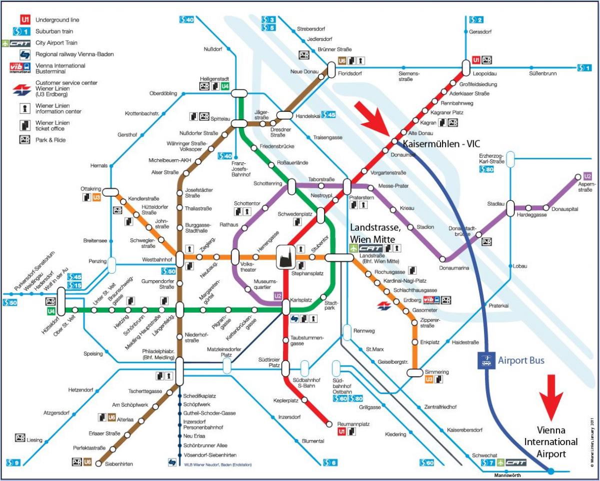 Χάρτης της σταθμό Wien mitte