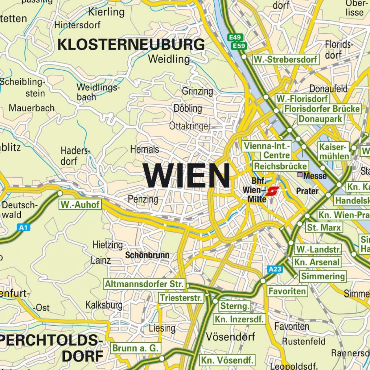 χάρτης που δείχνει τη Βιέννη