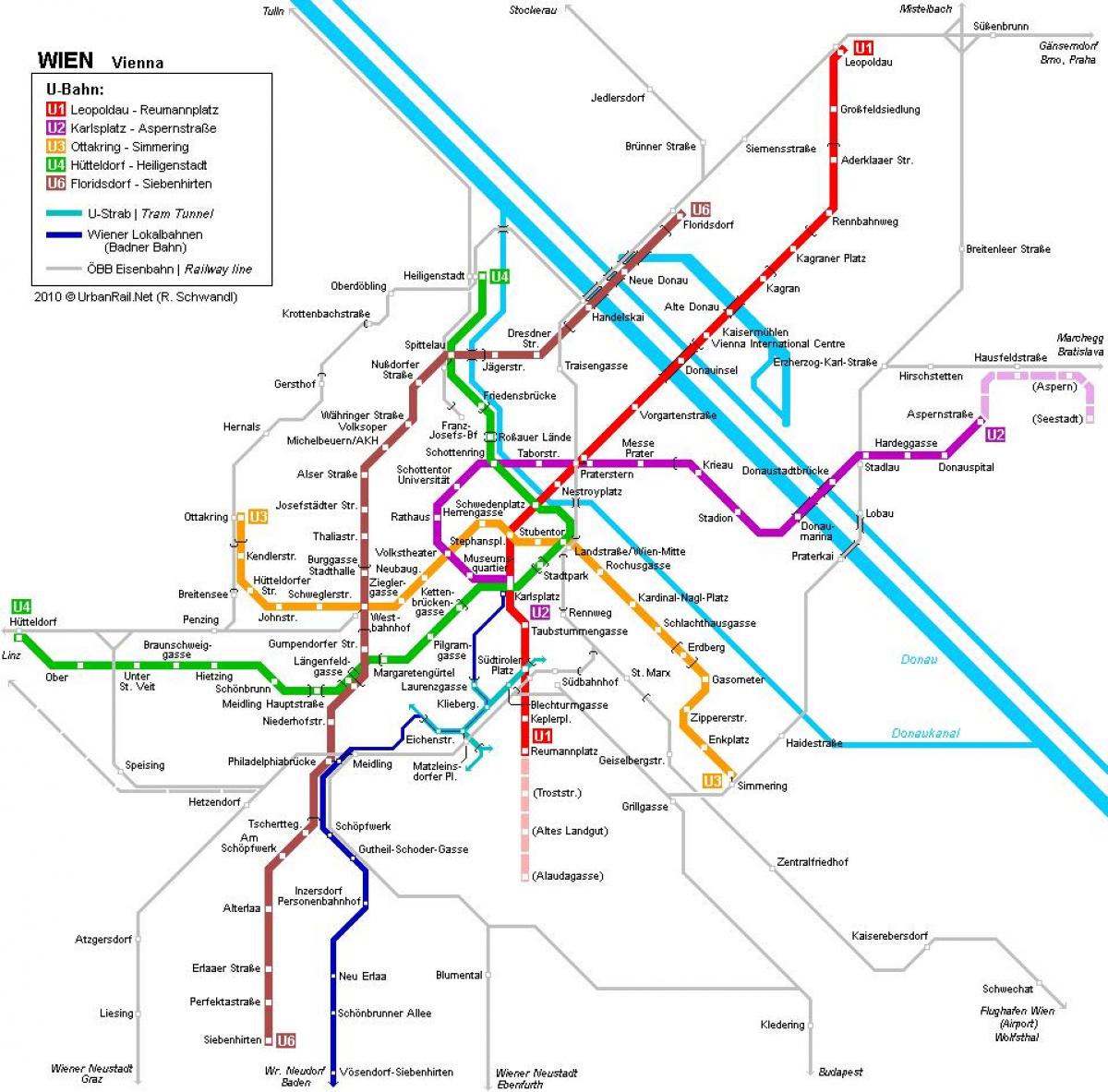 Βιέννη χάρτη του μετρό hauptbahnhof