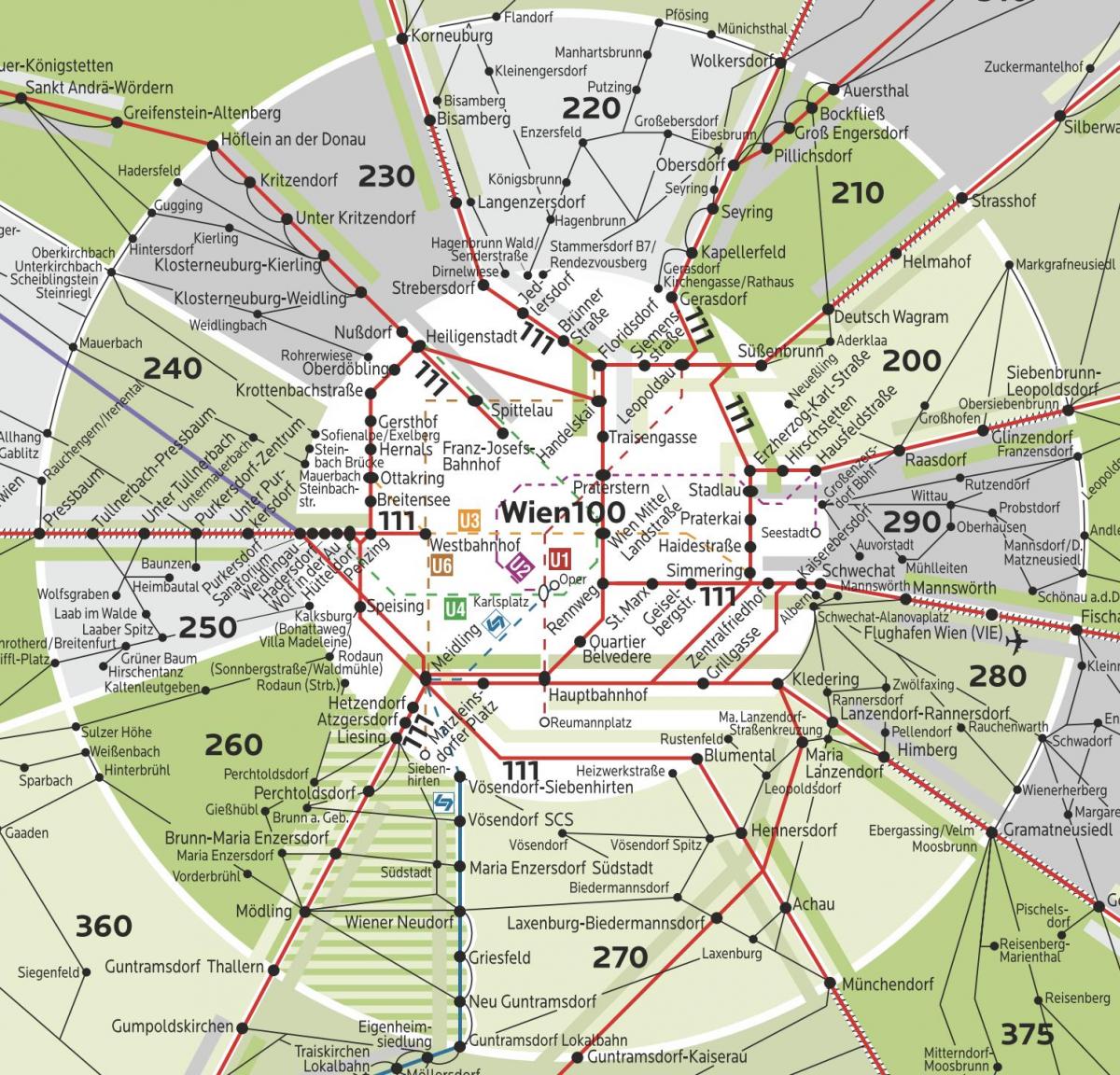 Wien ζώνη 100 χάρτης