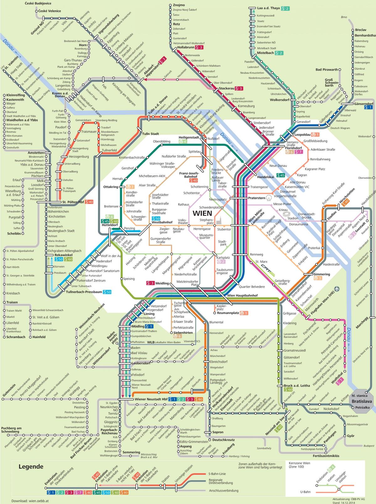 Vienna city μεταφορών χάρτης