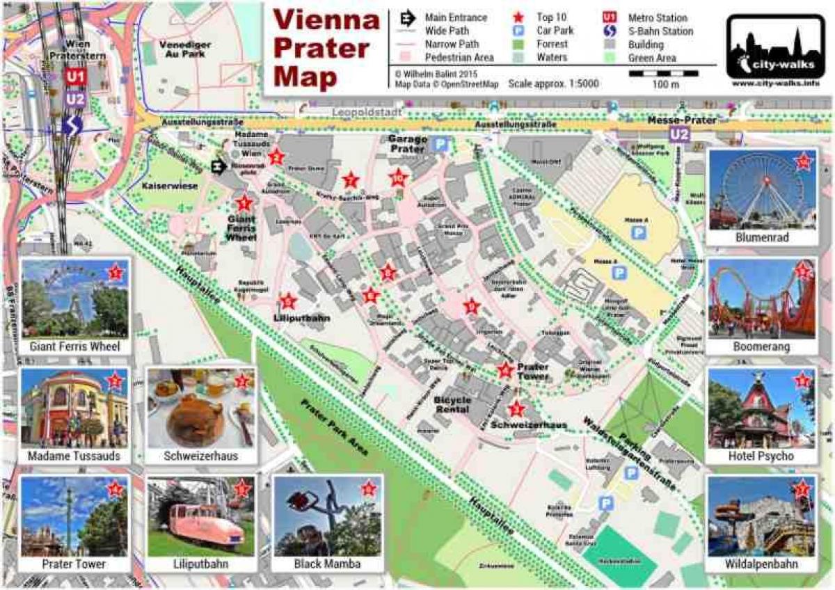 Χάρτης της Βιέννης πάρκο και βόλτα