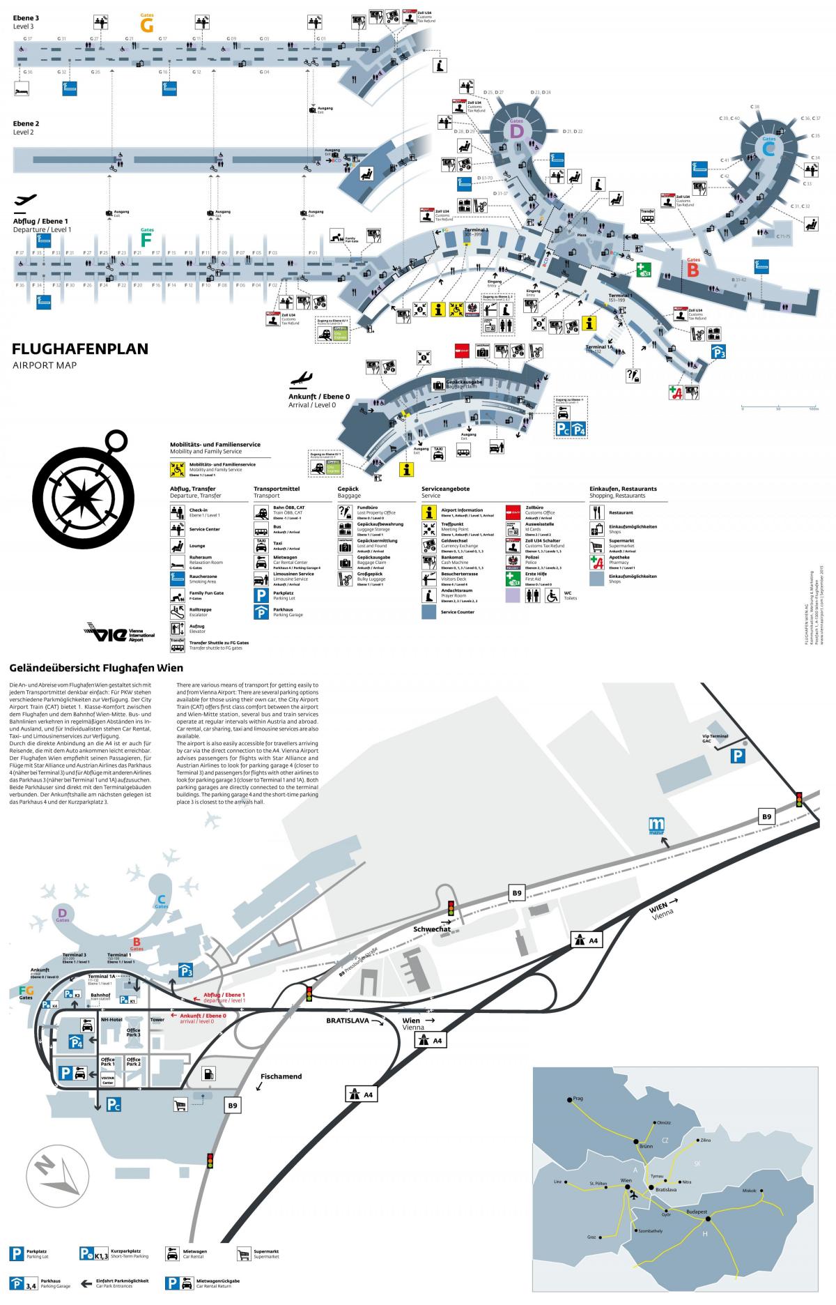 Το αεροδρόμιο της βιέννης αναχωρήσεις χάρτης