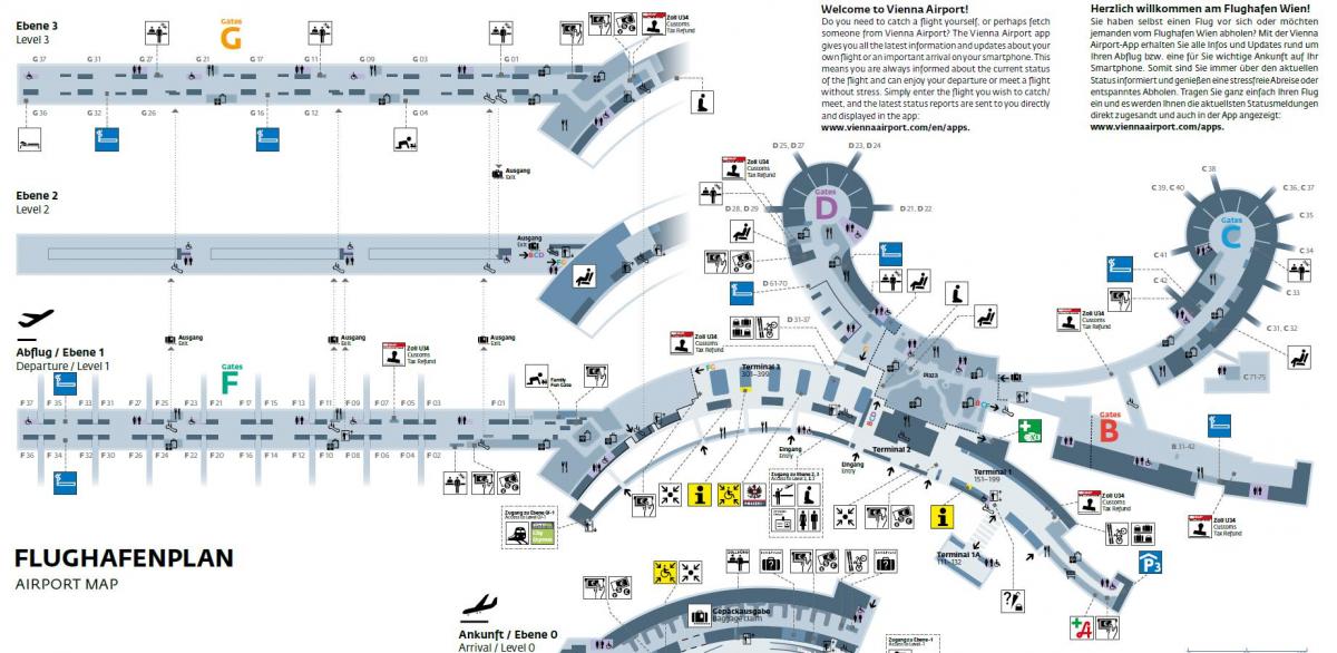 Βιέννη, Αυστρία το αεροδρόμιο χάρτης