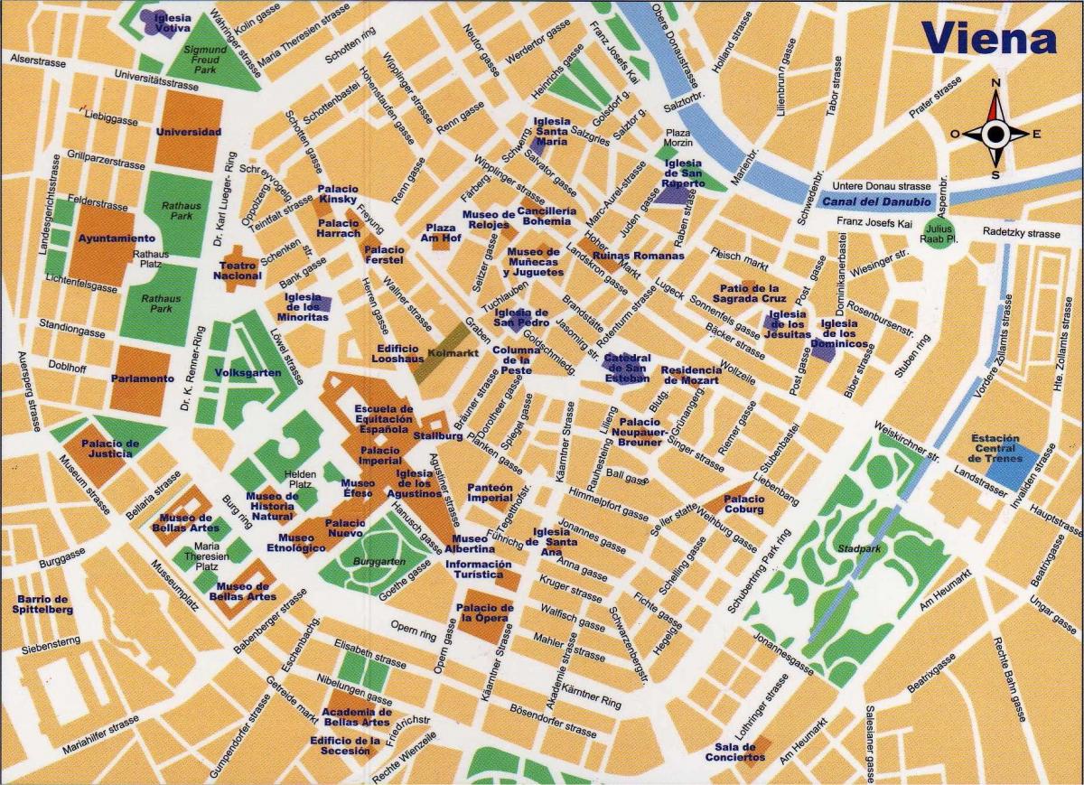 Χάρτης του δρόμου κέντρο της Βιέννης
