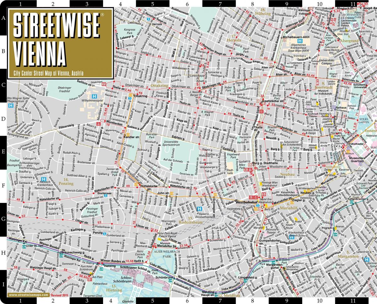 δρόμο της πόλης χάρτης της Βιέννης, Αυστρία