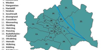 Wien περιοχές χάρτης