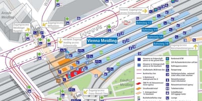 Βιέννη τον κεντρικό σιδηροδρομικό σταθμό του χάρτη