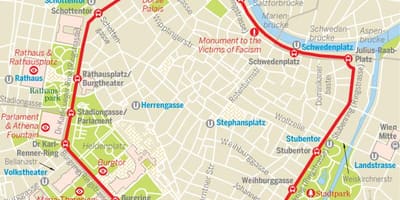 Vienna ring tram χάρτη της διαδρομής
